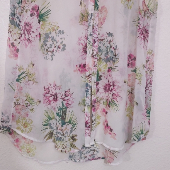 SLIGHTLY USED UNKNOWN BRAND FLORAL SLEEVELESS BLOUSE SIZE 10 MULTI COLOR - Picture 5 of 9